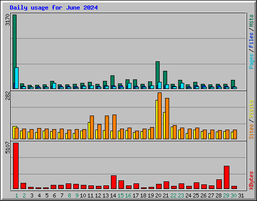 Daily usage for June 2024