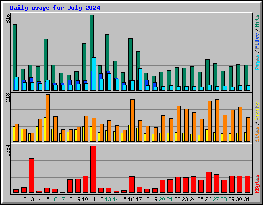 Daily usage for July 2024
