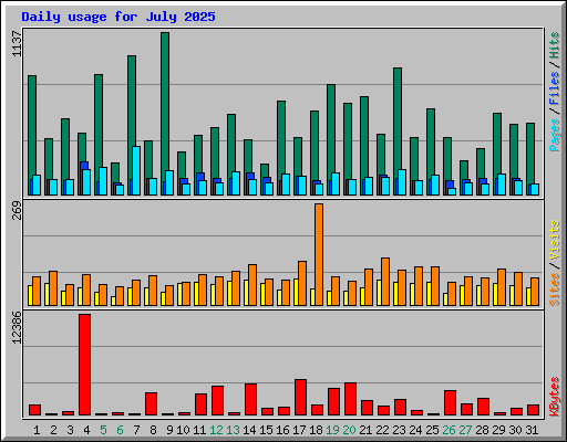 Daily usage for July 2025