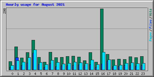 Hourly usage for August 2021