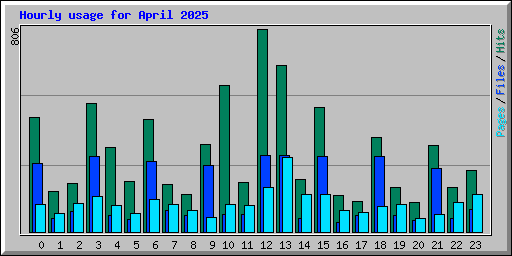 Hourly usage for April 2025