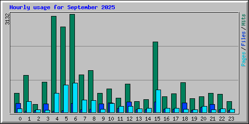 Hourly usage for September 2025