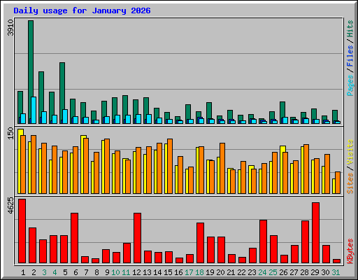 Daily usage for January 2026